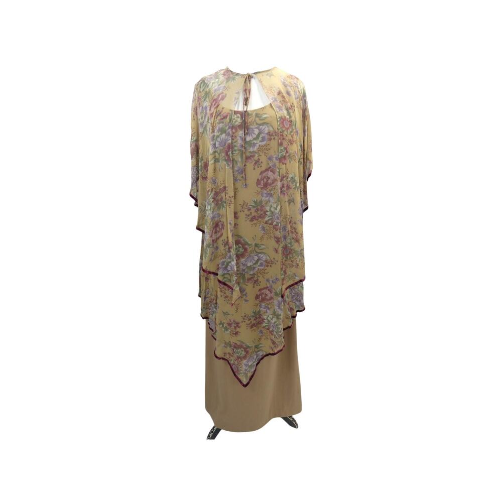 Vintage 1980'S Layered Sheer Dress with Sheer Capelet Set
